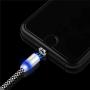 UGI Magnetic Charger Cable 3 in 1 Charging Cable Nylon Braided LED Lighting Cord Compatible with Android,Micro USB,Type C/USB C,i- OS Smartphone Devices (6.6ft L-Shape+3.3ft/6.6ft Straight,3 Pack)