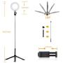 EEIEER Ring light, 6 RGB Ring Light with adjustable Tripod Stand, Mini LED Dimmable Selfie Ring Light with Cell Phone Holder Desktop LED Lamp with USB for Makeup, Youtube, Video (RGB, 6 INCH)
