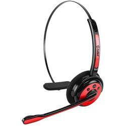 Cellet Pro Trucker Wireless Headset/Cell Phone Headset with Microphone, Office Wireless Headset, On Ear Car Wireless Headphones for Cell Phone, Skype, Truck Driver, Call Center. (Wireless) (Red)