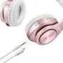 Bluetooth Headphones Wireless,Tuinyo Over Ear Stereo Wireless Headset 35H Playtime with deep bass, Soft Memory-Protein Earmuffs, Built-in Mic Wired Mode PC/Cell Phones/TV- Rose Gold