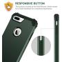 BENTOBEN iPhone 8 Plus Case, iPhone 7 Plus Case, 3 in 1 Hybrid Hard Plastic Soft Rubber Heavy Duty Rugged Bumper Shockproof Full-Body Protective Phone Cover for iPhone 8 Plus/7 Plus, Midnight Green