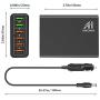 Car Charger, AI AIKENUO 96W Quick Charge USB Cars Charger Adapter, 12V-24V Multi Ports QC 3.0 USB Auto Splitter Fast Charging for Galaxy S10 S9 Plus, Compatible with iPhone & Android