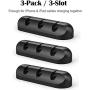 3 Pack Cable Clips - Simr Cord Organizer - Cable Management - 6mm Wire Holder System - Rubber Adhesive Cord Hooks fit Home, Office, Cubicle, Car, Desk Accessories