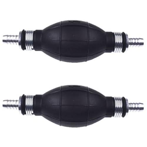 NAVARME 2Pcs 3/8"(10mm) Rubber Metal One Way Valve Fuel Pump Line Hose Hand Primer Bulb for Car Marine Boat 3/8 9001080A