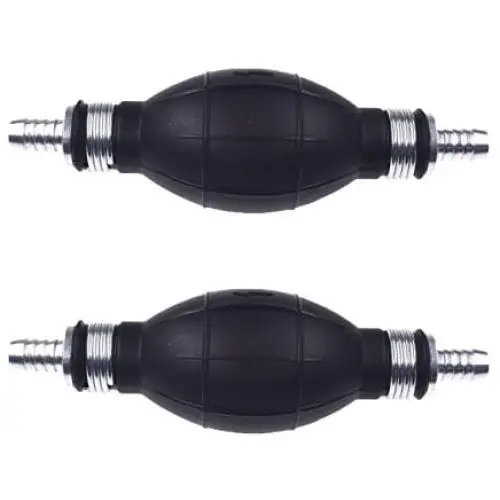 NAVARME 2Pcs 3/8"(10mm) Rubber Metal One Way Valve Fuel Pump Line Hose Hand Primer Bulb for Car Marine Boat 3/8 9001080A