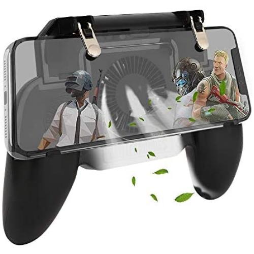 picK-me Mobile Game Controller, Gamepad Triggers with Phone Cooling Fan and Built-in 2000 mAh Battery Power Bank, Shoot and Sensitive Aim Trigger for 4.7-6.5 Inch Phone