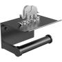 Vdomus Toilet Paper Holder, Rustproof Aluminum Wall Mounted Toilet Roll Holder with Shelf