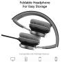 Elecder i39 Headphones with Microphone Foldable Lightweight Adjustable On Ear Headsets with 3.5mm Jack for iPad Cellphones Computer MP3/4 Kindle Airplane School Black/Gray