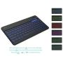 Arteck HB220B Universal Backlit 7-Colors & Adjustable Brightness Multi-Device Slim Portable Wireless Bluetooth 3.0 Keyboard for iOS, Android, Windows Tablet PC Smartphone Built in Rechargeable Battery