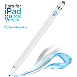 RICQD Stylus Pencil Compatible for Apple iPad with Palm Rejection, 2 in 1 Copper & Mesh Fine Tip, 5 Mins Auto-Off High Precision Pen for iPad 6th/7th, Pro 12.9 3rd/4th Gen, Air 3rd, Mini 5th, Pro 11