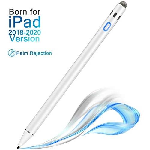 RICQD Stylus Pencil Compatible for Apple iPad with Palm Rejection, 2 in 1 Copper & Mesh Fine Tip, 5 Mins Auto-Off High Precision Pen for iPad 6th/7th, Pro 12.9 3rd/4th Gen, Air 3rd, Mini 5th, Pro 11