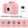 KUMUKA Kids Camera for Girls, 8.0MP Child Camera with 2.4 Inch Screen and 32GB Memory Card, Rechargeable Children Camcorder for Girls Boys Gift, Support Flashlight/Video Recording/Playback (Pink)