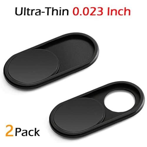 CloudValley Webcam Cover Slide[2-Pack], 0.023 Inch Ultra-Thin Metal Web Camera Cover for MacBook Pro, iMac, Laptop, PC, iPad Pro, iPhone 8/7/6 Plus, Protect Your Visual Prvacy [Black]