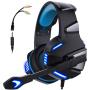 Micolindun Gaming Headset for Xbox One, PS4, PC, Over Ear Gaming Headphones with Noise Cancelling Mic LED Light, Stereo Bass Surround, Soft Memory Earmuffs for Smart Phone, Laptops, Tablet