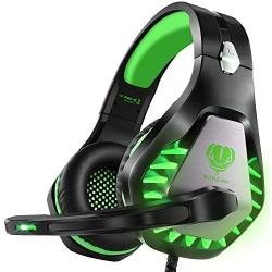 ENVEL Noise Cancelling Gaming Headset with 7.1 Surround Sound Stereo for PS4/Nintendo eShop Switch,Omnidirectional Microphone Vibration LED Light Compatible with Mac/PC/Laptop/Mac/PS3 Camo (Green)