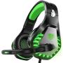 ENVEL Noise Cancelling Gaming Headset with 7.1 Surround Sound Stereo for PS4/Nintendo eShop Switch,Omnidirectional Microphone Vibration LED Light Compatible with Mac/PC/Laptop/Mac/PS3 Camo (Green)
