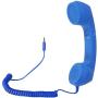 Retro Handset, Cell Phone Handset Anti Radiation 3.5mm Mini Microphone Speaker for iPhone iPad,Mobile Phones,Computer Blue