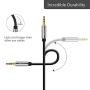 Cellularize Aux Cable [20ft/2 Pack, Black - 24K Gold Plated, Hi-Fi Sound Quality] 3.5mm Auxiliary Audio Cord Compatible with Car/Home Stereo, Samsung Smartphones, iPhone, iPod, iPad