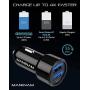 MANINAM 2020-Updated Car Charger, [2 Pack] Fast Dual USB Car Charger, 30W/5.4A Qualcomm Quick Charge 3.0 Car Adapter, For Apple iPhone 11 X XS XR 8 7 iPad Android Samsung Galaxy Tablet Plus Note Pixel