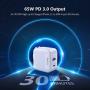 USB C Charger, Blitzforce 65W 2-Port Wall Charger PD 3.0 [GaN Tech] USB Fast Charging Power Delivery Adapter with Foldable Plug for MacBook Pro iPad Pro, iPhone 11 Pro Max X XS XR 8, Galaxy S9 S9+ S10