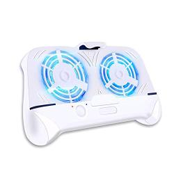 MeterMall Game Controller Mobile Phone Radiator Multifunction Handle Radiator 2000 mAh Mobile Power Supply with Bracket White with light (English packaging) Game Accessories