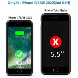 U-good Battery Case for iPhone 7/8/SE 2020(2nd Generation),Ultra Slim/Lightweight 3200mAh Charging Case Rechargeable Extended Battery Pack Charger Case for iPhone 7/8/SE 2020(4.7 inch) (Black)