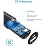 Lipstick Portable Charger 3350mAh Xcentz, Compact External Battery Premium Aluminum with Flashlight Pocket Power Bank Phone Charger for iPhone 11, 11 Pro, Xs, X, 8, Android Smartphone(Black)