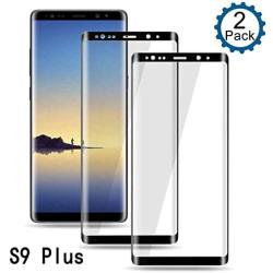 Galaxy S9 Plus Screen Protector,Full Coverage Tempered Glass [2 Pack][3D Curved][Anti-Scratch] [Anti-Fingerprint][High Definition] for Samsung Galaxy S9 Plus Tempered Glass Screen Protector