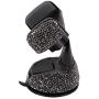 Radish Stars Adjustable Strong Sticky Dashboard Car Phone Mount Crystal Rhinestone Phone Holder for Car Black