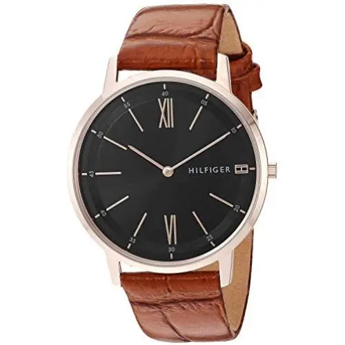 Tommy Hilfiger Mens Casual Stainless Steel Quartz Watch with Leather Strap, Brown, 19.3 (Model: 1791516) Tommy Hilfiger Mens Casual Stainless Steel Quartz Watch with Leather Strap, Brown, 19.3 (Model: 1791516)