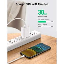 UGREEN USB C Charger 18W with Lightning Cable to USB C PD iPhone Charger [3FT MFi Certified] Fast Charging for AirPods, iPhone SE 11 Pro Max Xs Max XR X 8 Plus, iPad