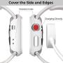 pzoz Compatible Apple Watch Series 2 / Series 3 Case with Screen Protector 42mm Accessories Slim Guard Thin Bumper Full Coverage Matte Hard Cover Defense Edge for Women Men New Gen GPS iWatch (White)