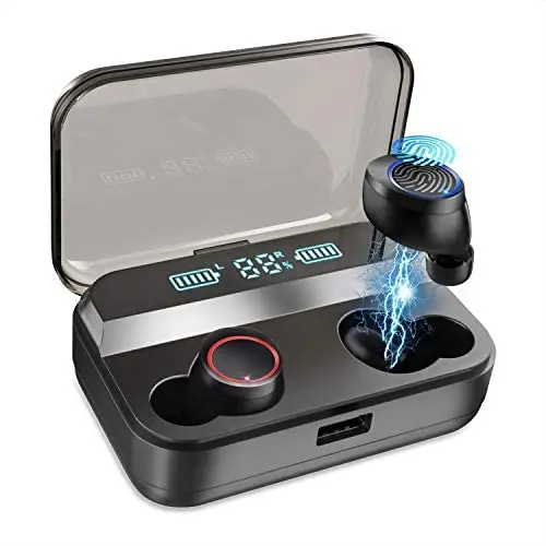 BlueFire Wireless Earbuds TWS Bluetooth 5.0 Earbuds IPX7 Waterproof True Wireless Earbuds Touch Control Bluetooth Stereo Earphones with 4000mAh Charging Case & Built in Mic for Running, Driving, Gym BlueFire Wireless Earbuds TWS Bluetooth 5.0 Earbuds IPX7 Waterproof True Wireless Earbuds Touch Control Bluetooth Stereo Earphones with 4000mAh Charging Case & Built in Mic for Running, Driving, Gym