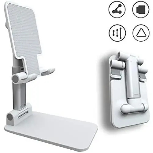 Adjustable Phone Stand Holder, ZHIKE Foldable Tablet Stand Mobile Phone Mount for Desk Compatible with Samsung Galaxy ipad Mini iPhone 11 Series X Xs max All Smartphones Smartphone, Kindle (White) Adjustable Phone Stand Holder, ZHIKE Foldable Tablet Stand Mobile Phone Mount for Desk Compatible with Samsung Galaxy ipad Mini iPhone 11 Series X Xs max All Smartphones Smartphone, Kindle (White)