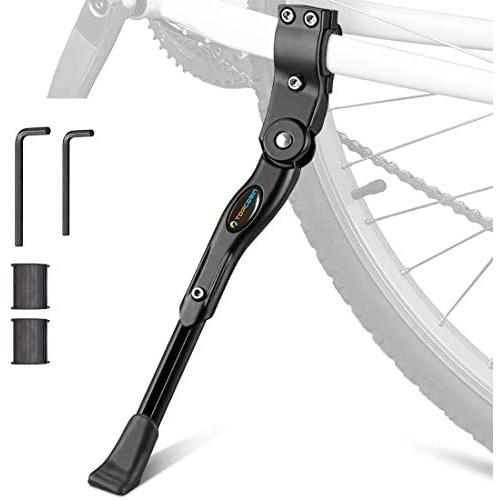 TOPCABIN Bike Kickstand Adjustable Aluminium Alloy Bicycle Kickstand Bike Side Kickstand Fit for 22" 24" 26" 28" Mountain Bike/700 Road Bike/BMX/MTB