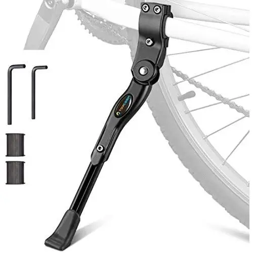 TOPCABIN Bike Kickstand Adjustable Aluminium Alloy Bicycle Kickstand Bike Side Kickstand Fit for 22&quot 24&quot 26&quot 28&quot Mountain Bike/700 Road Bike/BMX/MTB