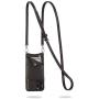 Bandolier Emma Crossbody Phone Case and Wallet - Black Leather with Silver Detail - Compatible with iPhone SE / 8, 7, 6 Only