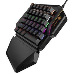 GameSir GK100 Wired One-Handed Mechanical Gaming Keyboard for Windows PC and GameSir X1, LED Backlit Portable Mini Game Keypad