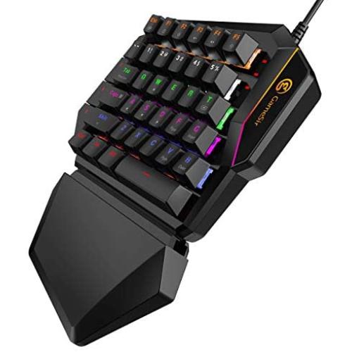 GameSir GK100 Wired One-Handed Mechanical Gaming Keyboard for Windows PC and GameSir X1, LED Backlit Portable Mini Game Keypad