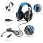 Gaming Headset, 3.5mm Audio Jack Gaming Headphone, Headband with Mic Stereo Soft Memory Earmuffs for Mobile Phone iPad PC Playstation 4 etc