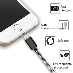 iPhone Charger, Lightning Cables, MFi Certified Cable 6Pack 3FT 3FT 3FT 6FT 6FT 10FT Extra Long Nylon Braided USB Fast Charging& Syncing Cord Compatible with iPhone/XS/XR/X/8/8Plus/7/7Plus/6S and More