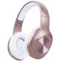 LETSCOM Bluetooth Headphones, 100 Hours Playtime Bluetooth 5.0 Headphones Over Ear with Deep Bass, Hi-Fi Sound and Soft Earpads, Built-in Mic, Wired/Wireless Headset for Home Office-Rose Gold