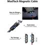 Magnetic Charging Cable [3pk 3ft/6ft/6ft] ModTech 3 in 1 USB 360 Magnetic Phone Charger - Nylon Braided Magnetic Charger - Compatible Micro USB - Type C - iProducts (Red 2A/3pck)