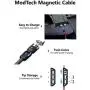 Magnetic Charging Cable [3pk 3ft/6ft/6ft] ModTech 3 in 1 Magnetic 360 Rotating Charging Cable - Nylon Braided Magnetic Charger - Compatible Micro USB - Typce C - iProducts (Black 2A/3pck)