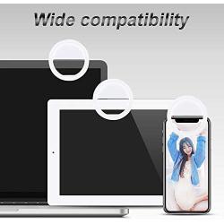 UMsky Selfie Ring Light,Universal Phone Selfie Ring Light,Portable LED Selfie Light Ring Lights for Android/iPhone, Rechargeable Brightness Portable Selfie Light Ring(White)