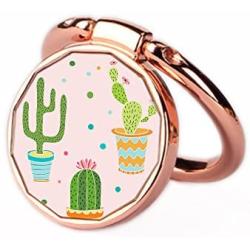 Phone Ring Holder Stand Rose Gold Universal Thin Finger Ring Grip Ring Stand Grip Mount Compatible with iPhone XR XS Max 8 7 6s 6 Plus Smartphones (Cactus)