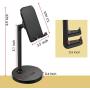 CreaDream Cell Phone Stand, Adjustable iPhone Stand, Cradle, Holder for Desk Compatible with iPhone 11 Pro Max Xs Xr 8 7 6 6s Plus 5s Charging, Accessories Desk, Android Phone-Black