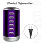 6 Ports Desktop Charging Station,USB Hub Fast Wall Charger with QC 2.1,Compatible for Smart Phones, Tablets, and Other Electronics (Purple)