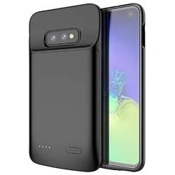 KERTER Battery Case for Galaxy S10, 4700mAh Rechargeable Portable Battery Charging Case Ultra Slim External Backup Power Bank Case for Samsung S10，Built in USB Power Bank & Kickstand, Black