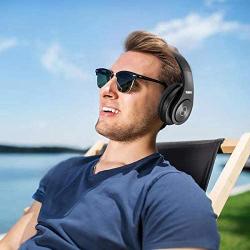 Bluetooth Headphones Wireless,Tuinyo Over Ear Stereo Wireless Headset 35H Playtime with deep bass, Soft Memory-Protein Earmuffs, Built-in Mic Wired Mode PC/Cell Phones/TV-Black